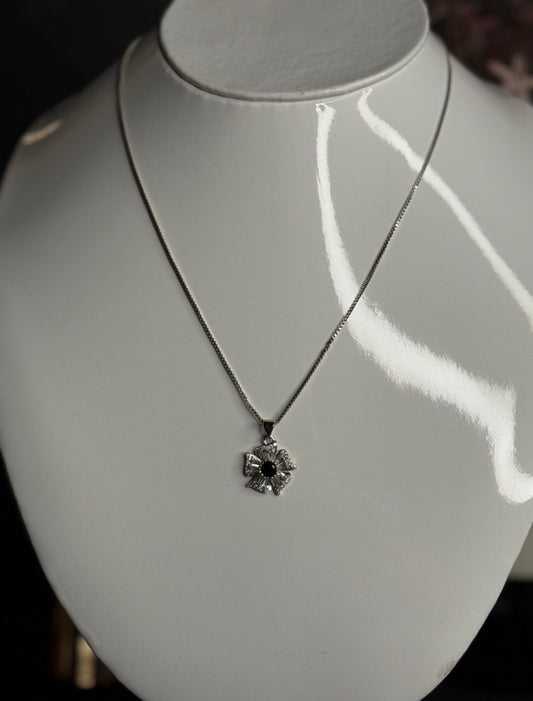 Black Flower Necklace