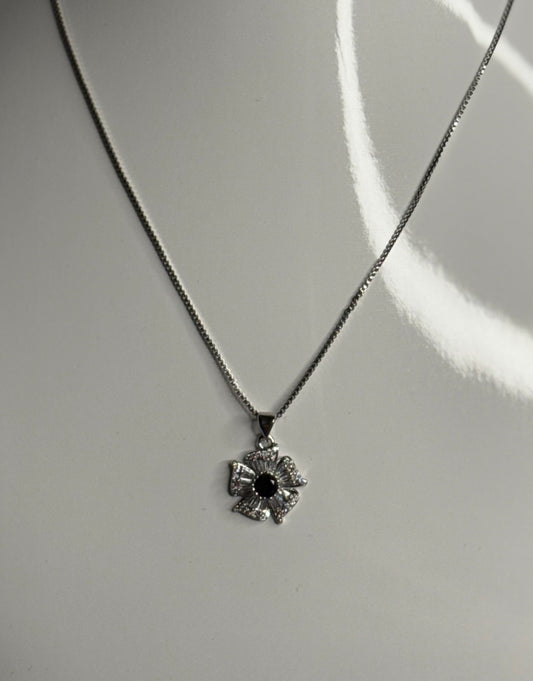 Black Flower Necklace