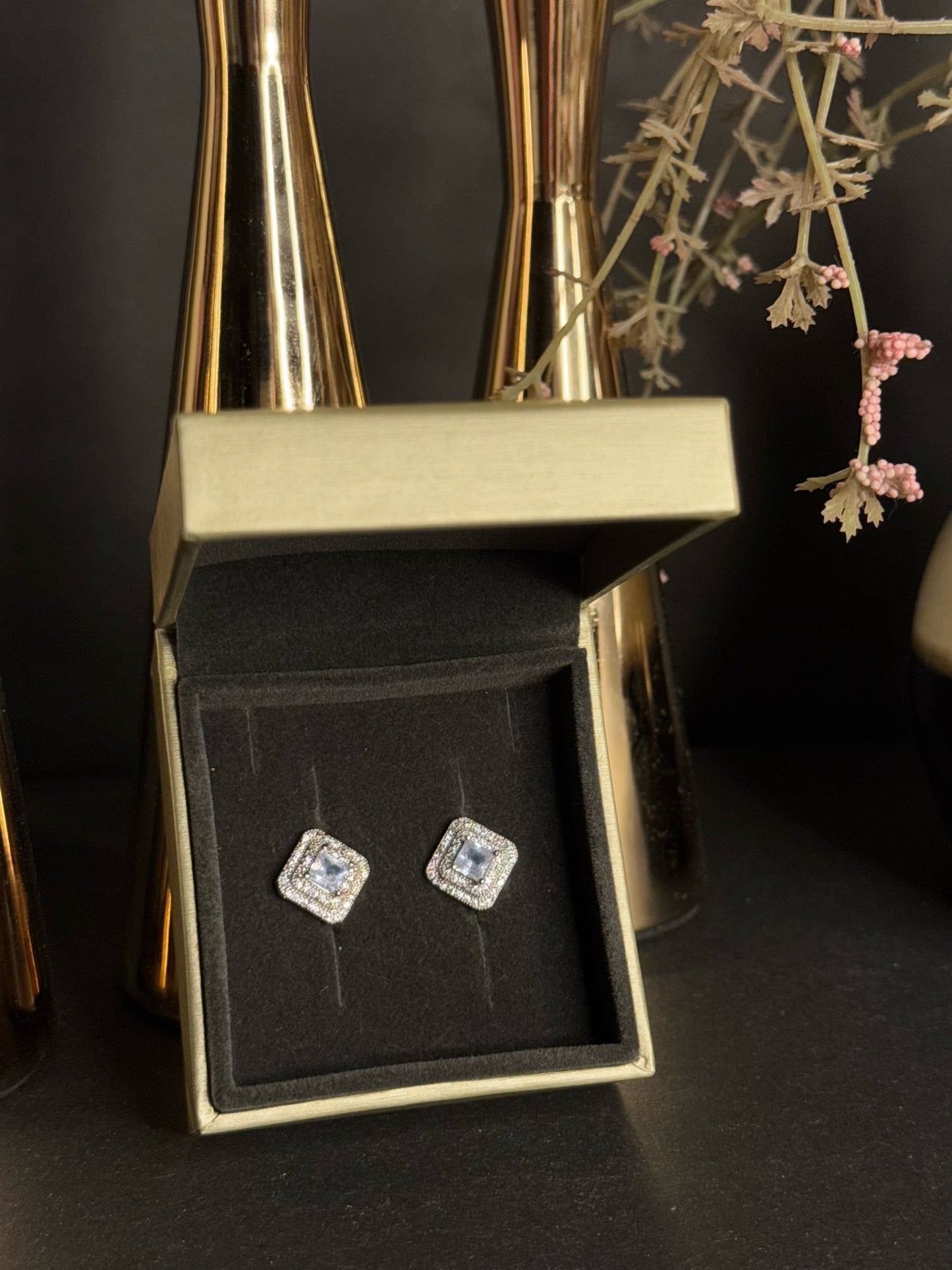 Crystal Crown Studs