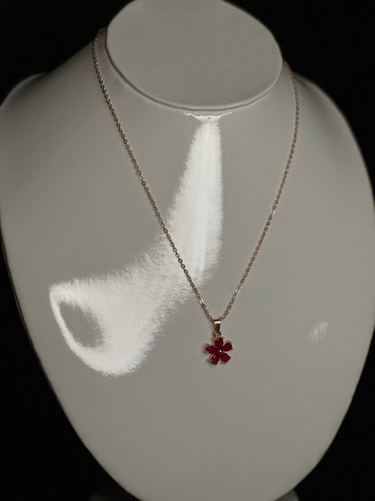 Red Flower Necklace