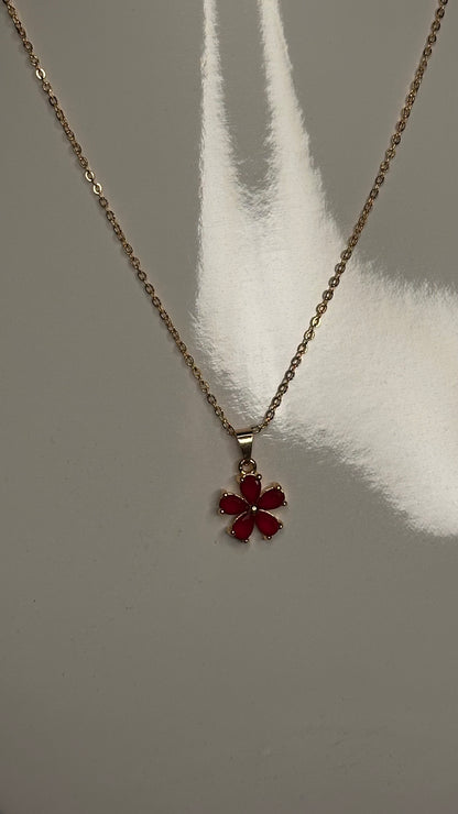 Red Flower Necklace